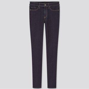 Uniqlo 5 pocket low rise cotton blend comfy stretch dark wash Skinny Jeans 26